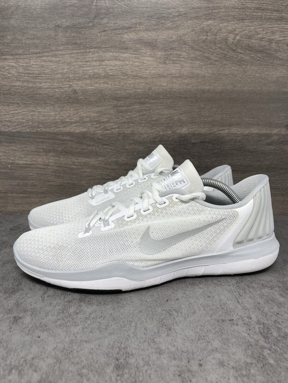Nike Flex Supreme TR 5 Training Shoes White Gray Flywire Women’s Size 11